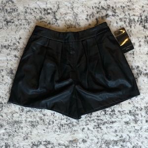NWT Zara Black Faux Leather Shorts